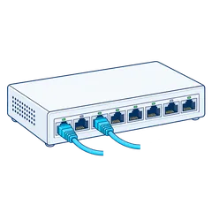 PoE Switch＋LAN，AI 通用設備示意